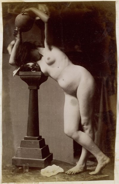 Studie van een vrouwelijk naaktmodel, van voren gezien door Jacques Lalaing (attributed to)