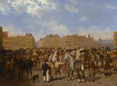 Oude Smithfield Market door Jacques Laurent Agasse
