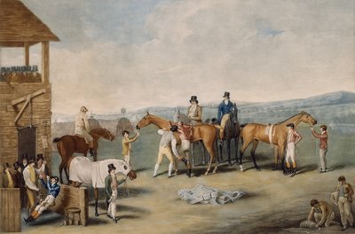 Een paar: Voorbereiding om te vertrekken, Londen, 20 januari 1803 door Jacques Laurent after Agasse