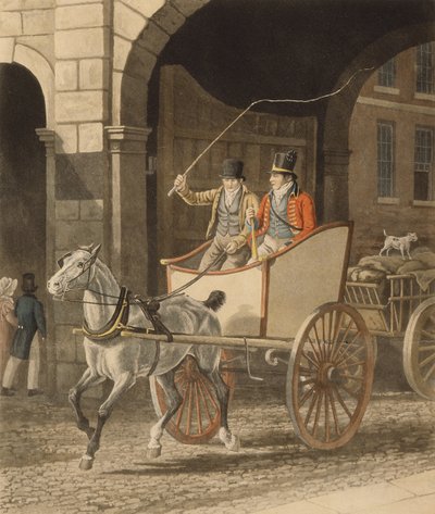 Coaching, of De postkoetswachter, gegraveerd door Matthew Dubourg (fl.1786-1838) 1825 door Jacques Laurent after Agasse