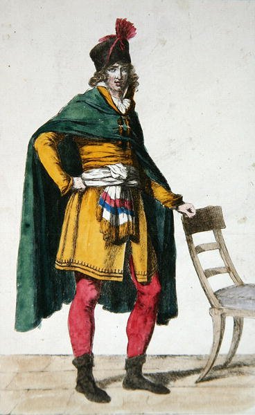 Burgerkleding van een Franse burger, c.1795 door Jacques Louis (after) David