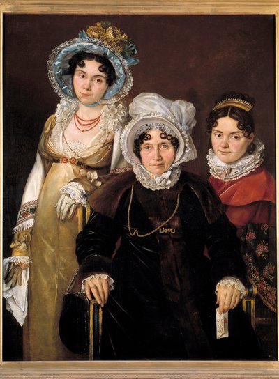 Portret van Madame de Tangry en haar dochters door Jacques Louis (attr.to) David