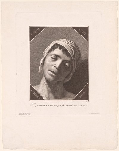 Marat, zoals hij was op het moment van zijn dood door Jacques Louis Copia