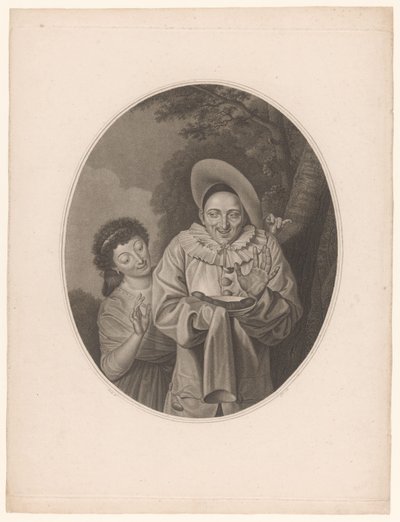 Pierrot met worst door Jacques Louis Copia