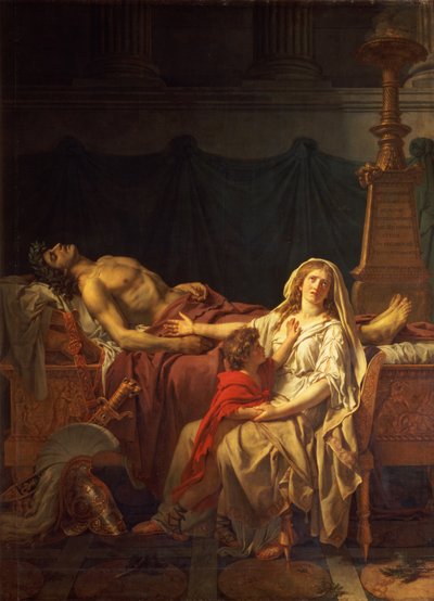 Andromache rouwt om Hector door Jacques Louis David