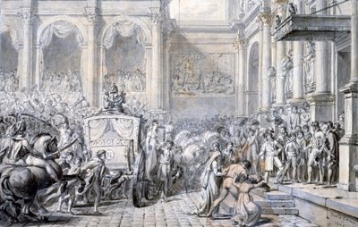 Aankomst bij het stadhuis door Jacques Louis David