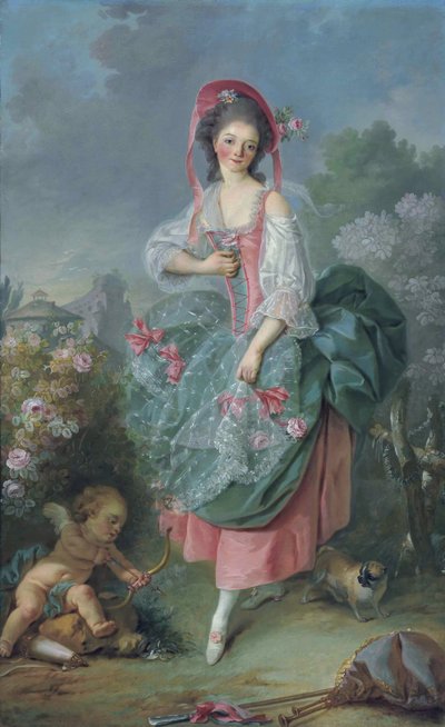 Ballerina Marie-Madeleine Guimard 1743-1816 als Terpsichore door Jacques Louis David