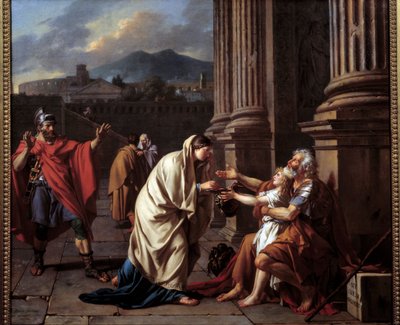 Belisarius (500-565) vraagt om aalmoes door Jacques Louis David