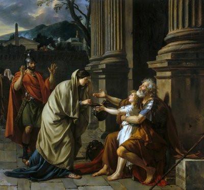 Belisarius bedelend om aalmoezen, 1781 door Jacques Louis David