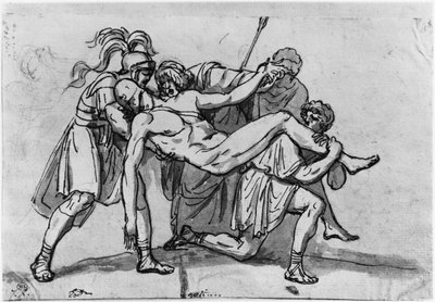 De dood van Meleager door Jacques Louis David