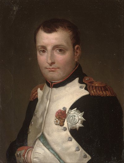 Detail van Napoleon in zijn studeerkamer in het Tuilerieënpaleis door Jacques Louis David