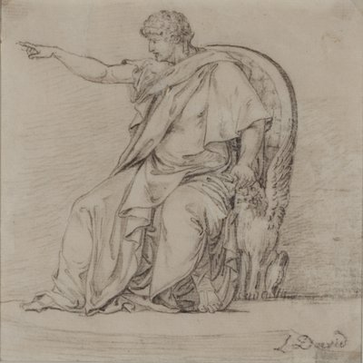 Geklede figuur, laat 18e eeuw door Jacques Louis David