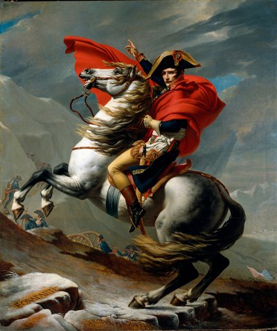Ruiterportret van Napoleon I Bonaparte door Jacques Louis David