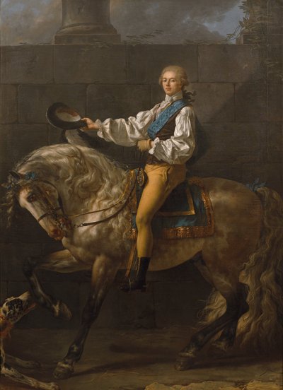 Ruiterportret van Stanisław Kostka Potocki door Jacques Louis David