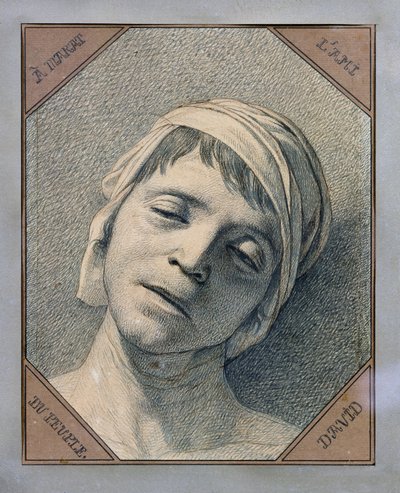 Hoofd van Marat door Jacques Louis David