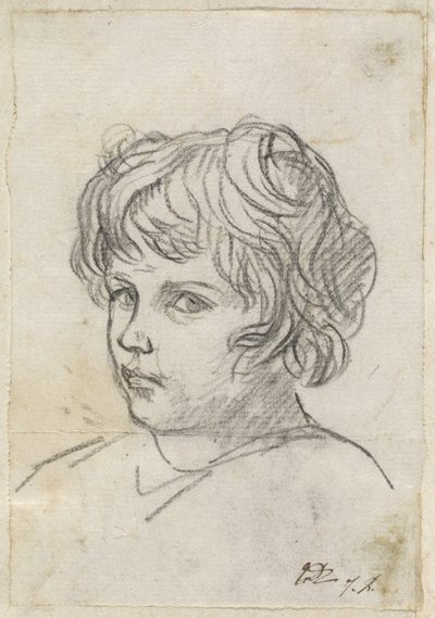 Hoofd van een Jongen door Jacques Louis David