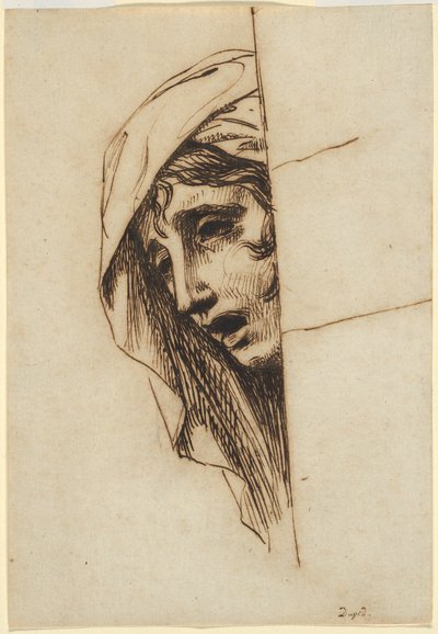 Hoofd van een vrouw door Jacques Louis David