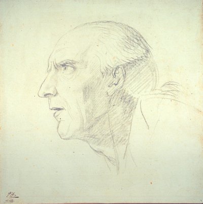 Hoofd van een oude man in profiel door Jacques Louis David