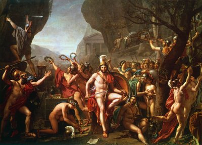 Leonidas bij Thermopylae, 5e eeuw v.Chr., ca. 1814 door Jacques Louis David
