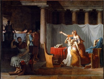 Lictoren brengen Brutus de lichamen van zijn zonen door Jacques Louis David