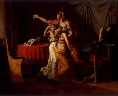 Lictoren brengen de lichamen van zijn zonen naar Brutus, 1789 door Jacques Louis David