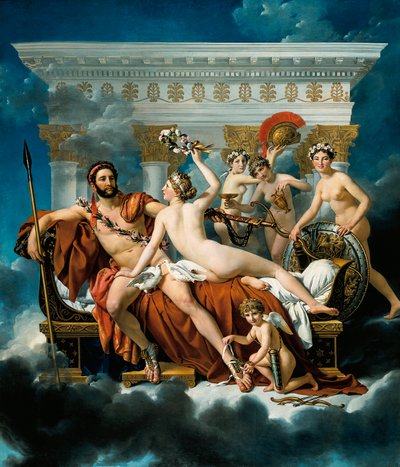 Mars ontwapend door Venus en de Drie Gratiën door Jacques Louis David