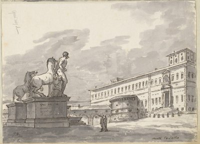 Monte Cavallo, met de paardentemmers door Jacques Louis David