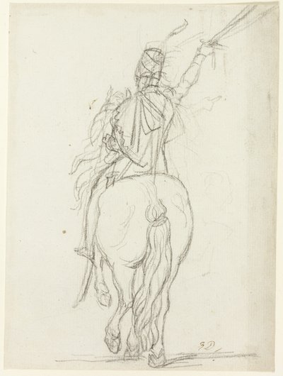 Bereden officier van achteren door Jacques Louis David