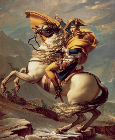 Napoleon steekt de Alpen over door Jacques Louis David
