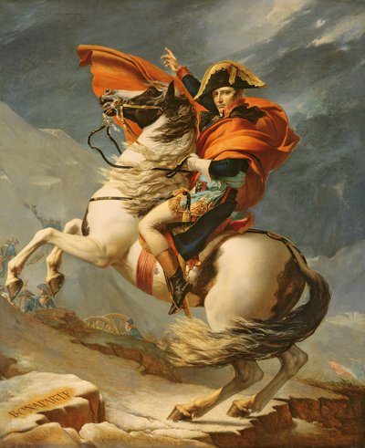 Napoleon steekt de Alpen over op 20 mei 1800 door Jacques Louis David