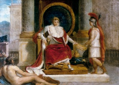Napoleon I Bonaparte, Franse keizer (1769-1821) introduceerde in Rome in 1806 de wetboeken door Jacques Louis David