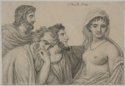 Phrynè voor de rechters, ca. 1816-1820 door Jacques Louis David