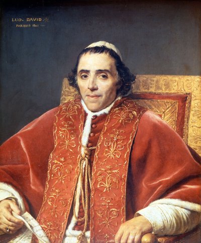 Pius VII (1742 - 1823) (schilderij) door Jacques Louis David