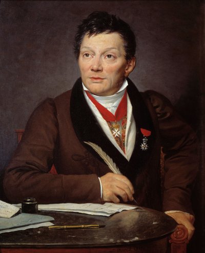Portret van Alexandre Lenoir, archeoloog en curator van het Musée des Monuments français door Jacques Louis David