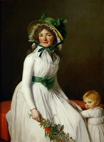 Portret van Madame Pierre Seriziat en haar zoon, Emile door Jacques Louis David
