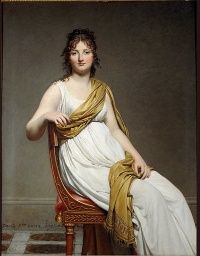 Portret van Madame Raymond de Verninac door Jacques Louis David