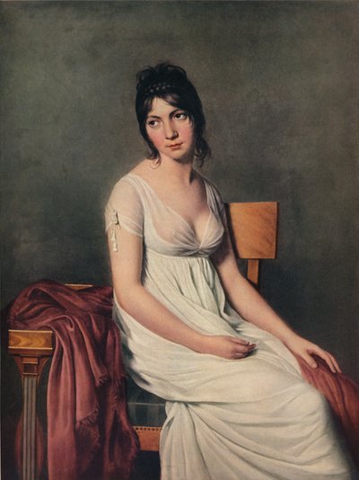 Portret van een jonge vrouw in het wit, 1798 door Jacques Louis David