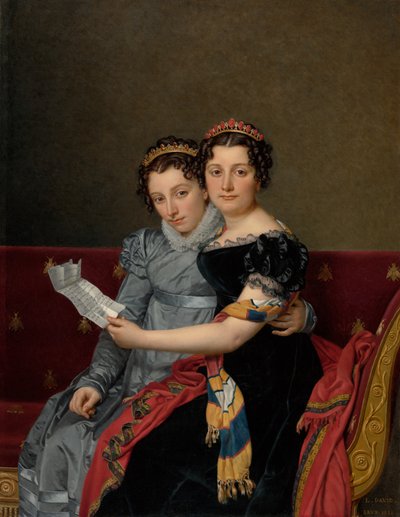Portret van de zussen Zénaïde en Charlotte Bonaparte door Jacques Louis David