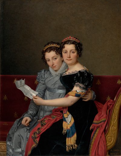 Portret van de zusters Zénaïde en Charlotte Bonaparte door Jacques Louis David