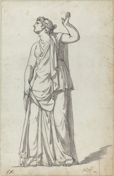 Romeins Standbeeld van een Muze (Anchyrrhoe) door Jacques Louis David