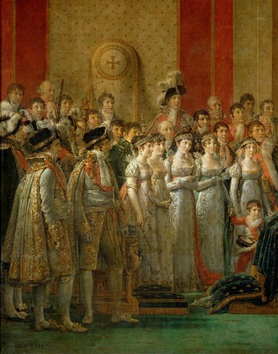 De kroning van Napoleon in de Notre-Dame ... door Jacques Louis David