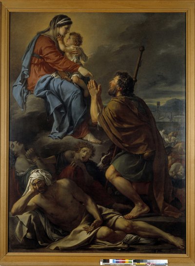 Sint Rochus bidt tot de Maagd voor het stoppen van de pest door Jacques Louis David