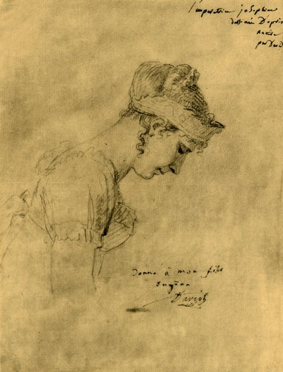 Schets van Josephine bij de kroning van Napoleon, 2 december 1804, 1921 door Jacques Louis David