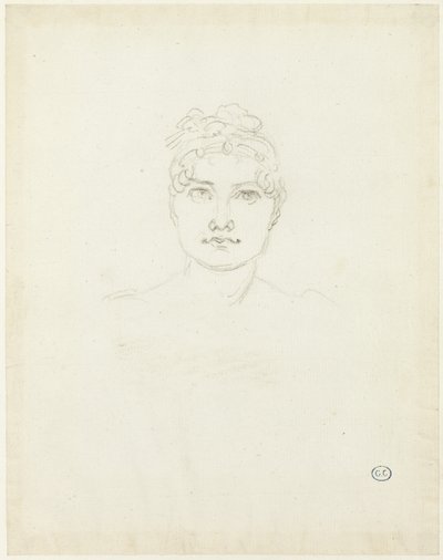 Schets van een vrouwenhoofd door Jacques Louis David