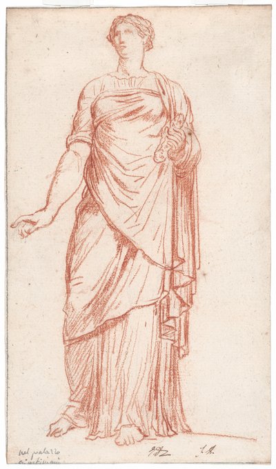 Standbeeld van Flora gezien vanaf de voorkant, in het Palazzo Giustiniani, Rome door Jacques Louis David