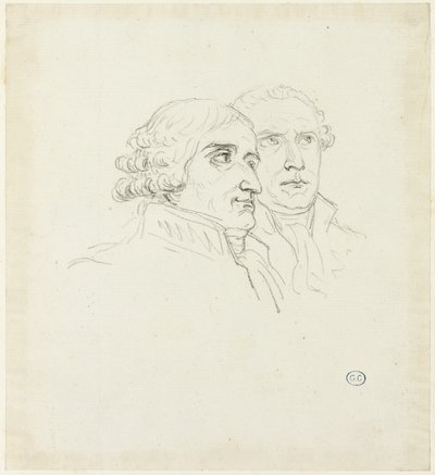 Studies voor de verdeling van adelaars: De Archi-Kanselier, Cambacérés en de Archi-Trescrier, Lebrun door Jacques Louis David