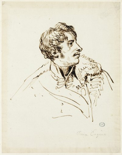 Studie voor Verdeling van Adelaars, Prins Eugène de Beauharnais door Jacques Louis David
