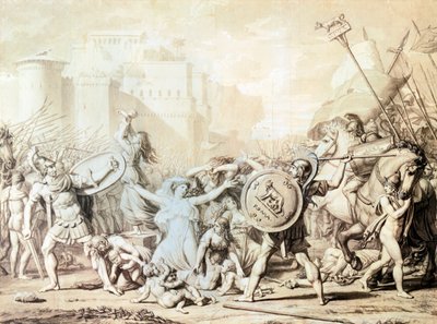 Studie voor de verkrachting van de Sabijnse vrouwen door Jacques Louis David