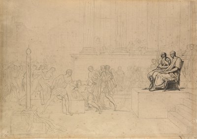 Studie voor de executie van de zonen van Brutus door Jacques Louis David