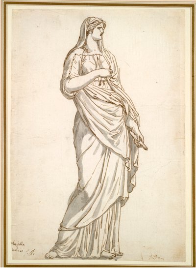 Studie van het Sabijnse standbeeld van de Villa Medici door Jacques Louis David